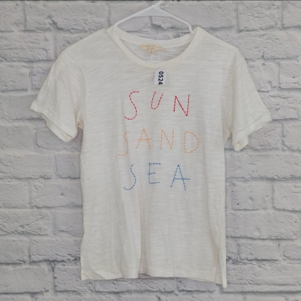 🍃Current Air Sun Sand Sea White Tee Shirt Top